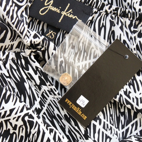 Yumi Kim 100% Silk Sheath Dress Zebra Black & White Abstract Animal Print (flaw) - Picture 7 of 11